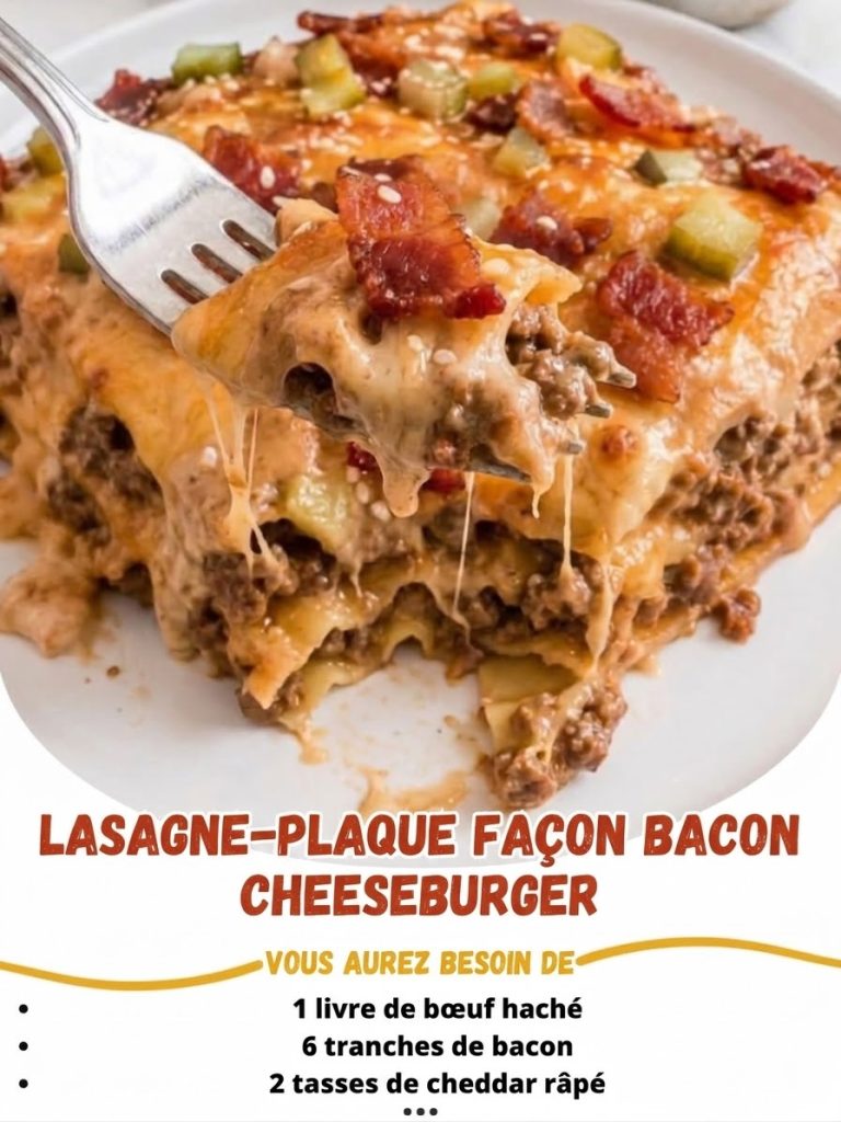 🍔 Lasagna Sheet Bites Cheeseburger 🍔 Des couches de bœuf haché assaisonné, de bacon croustillant, de pâtes et de fromage fondu réunissent toutes les saveurs d’un cheeseburger dans ce dîner réconfortant et gourmand. Ingrédients : • 1 livre de bœuf haché • 6 tranches de bacon • 2 tasses de cheddar râpé 👇 Recette complète dans les Coʍmеոτ 💬