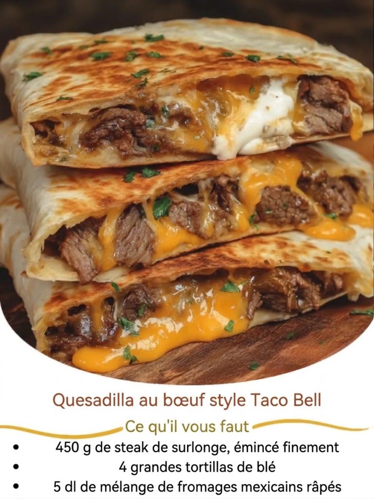 🥩🧀Taco Bell-sibuffuesadilla 🌮🔥 Boeuf épicé juteux, fromage fondu collant et crémeux, épicé jalapeñosaus plié dans une tortilla dorée et croustillante en fait un irrésistible fast food préféré à la maison.