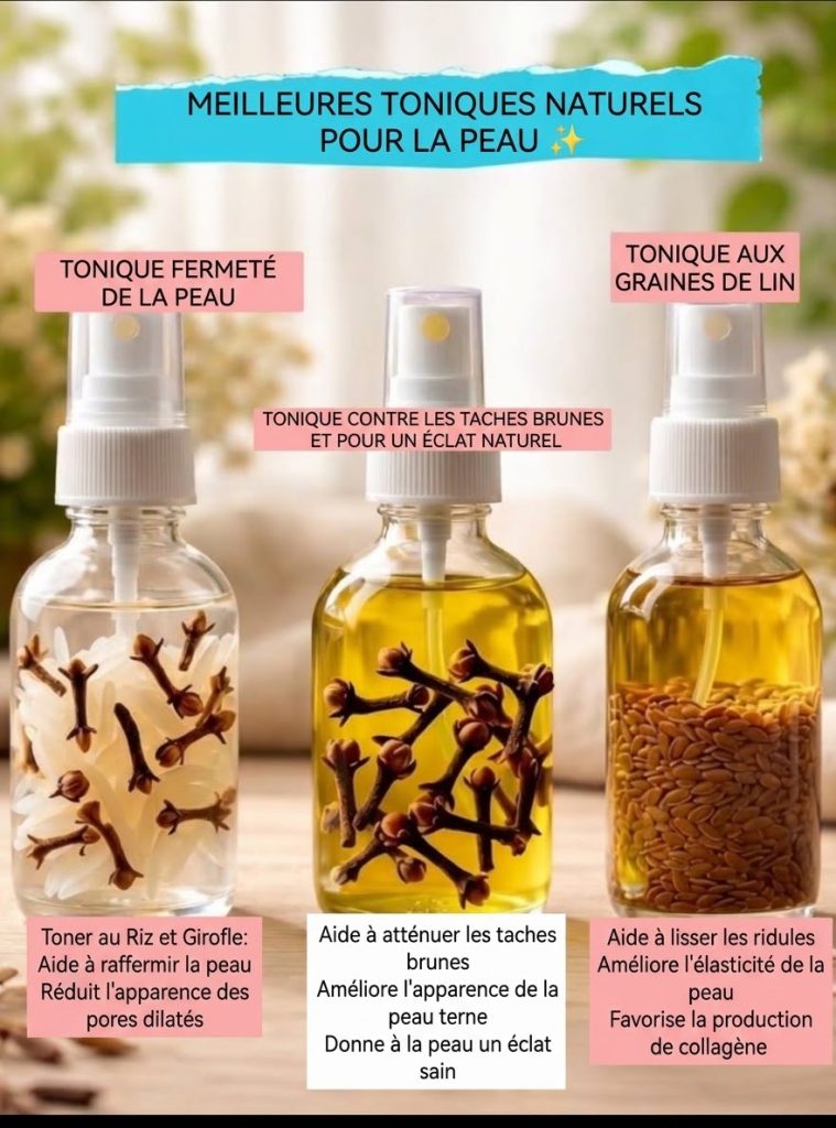 ​🌿 Les 3 Toniques Naturels pour la Peau : Recettes et Ingrédients